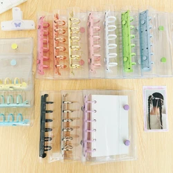 A7 Double Botton Colorful Transparent PVC Soft Cover Binder Cover Journal Sketchbook Accessories Diary Office Supplies