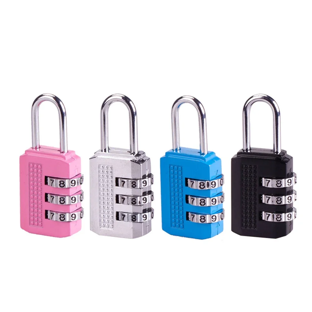 3 Digit Resettable Combination Padlock Luggage Case Padlock Box Black Lock Coded Lock School Gym Locker Sheds