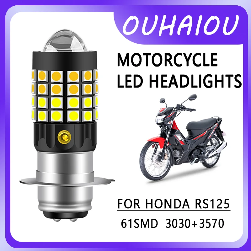 

FOR HONDA RS125 Motorcycle led headlight headlight P15D yellow white dual color motorcycle headlight 12-80v