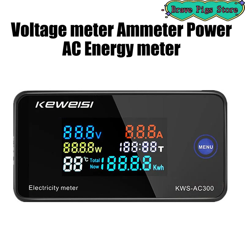 

KWS-AC300 Digital Voltmeter AC 50-300V Voltage 45-65Hz Power Energy Meter LED AC Wattmeter 0-100A Detector