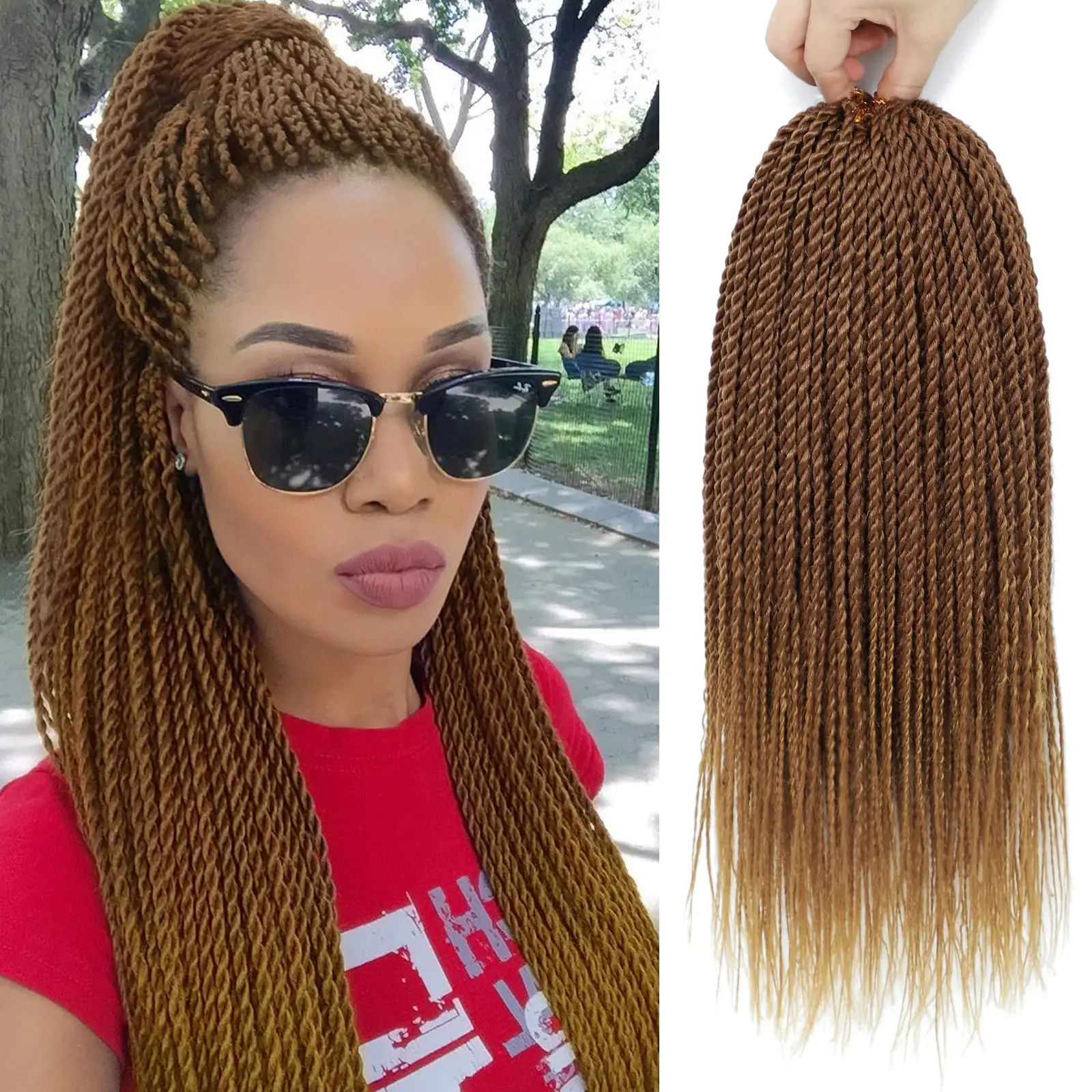 Gehaakt Haar Senegalese Twist Kleine Gehaakte Haarlokken/Pak Gehaakte Vlechten Haar Voor Zwarte Vrouwen Gehaakte Vlechten Twist