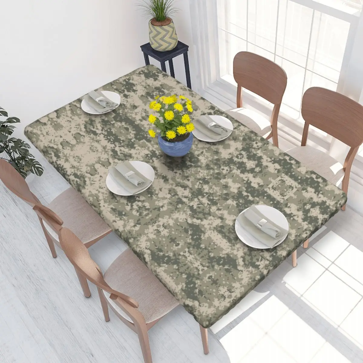 Custom Rectangular Fitted Standard Military Camouflage Table Cloth Oilproof Tablecloth Outdoor 4FT Table Cover