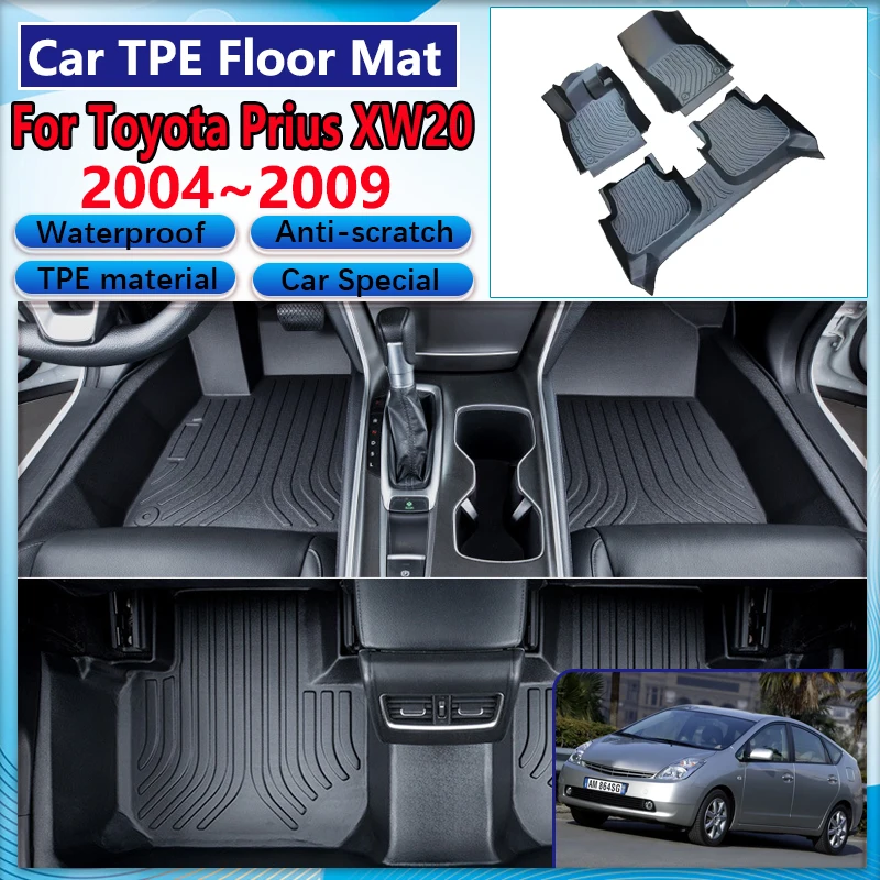 

Для Toyota Prius XW20 20 2004 2005 ~ 2009 автомобильный напольный коврик грязеотталкивающий грязевой ковер полный 3D TPE коврик для ног кожаная подушка аксессуары