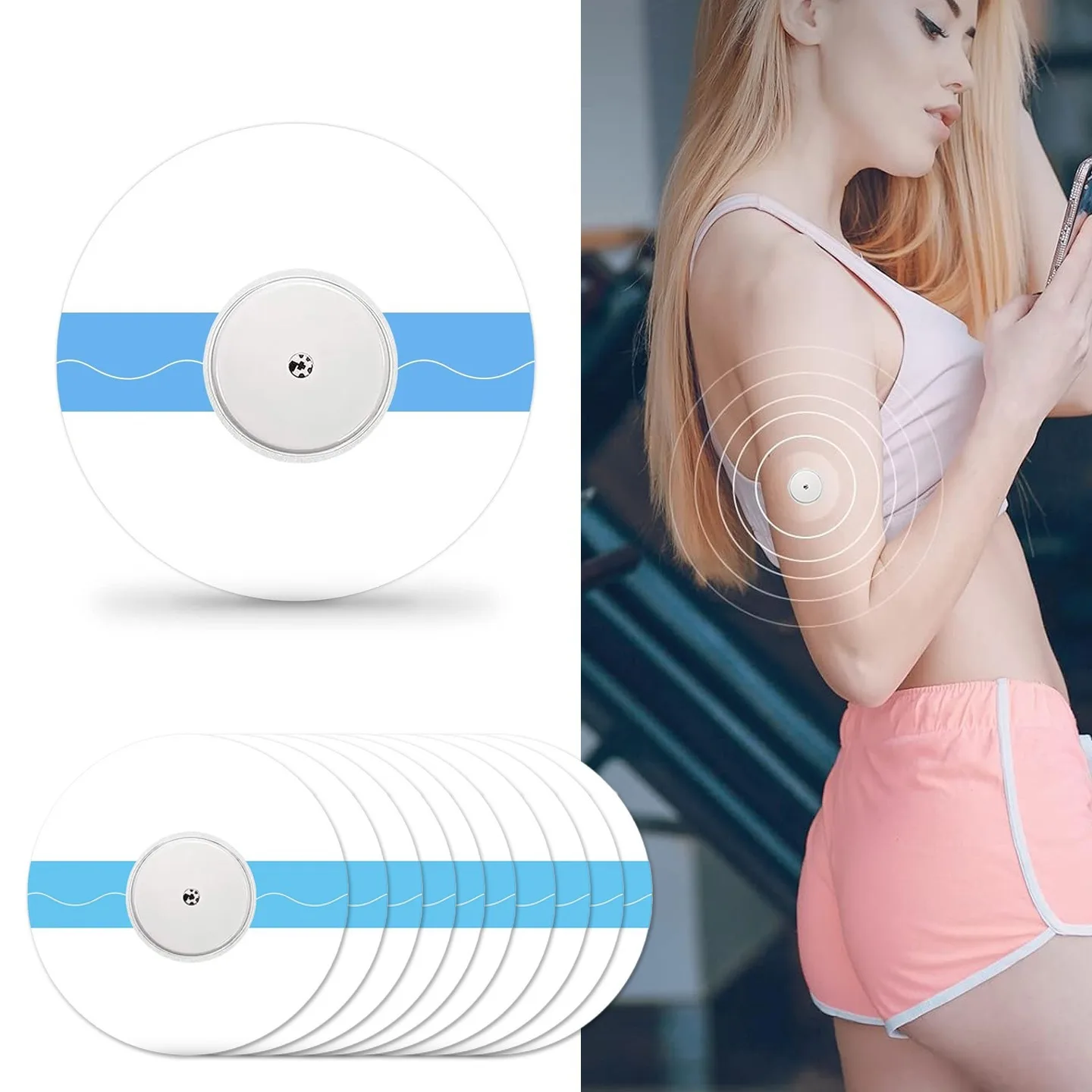 10/20/30/40pc Blood Glucose Monitoring Probe Tape, Invisible Waterproof and Sweat Proof Tape Patch, Waterproof, Hypoallergenic