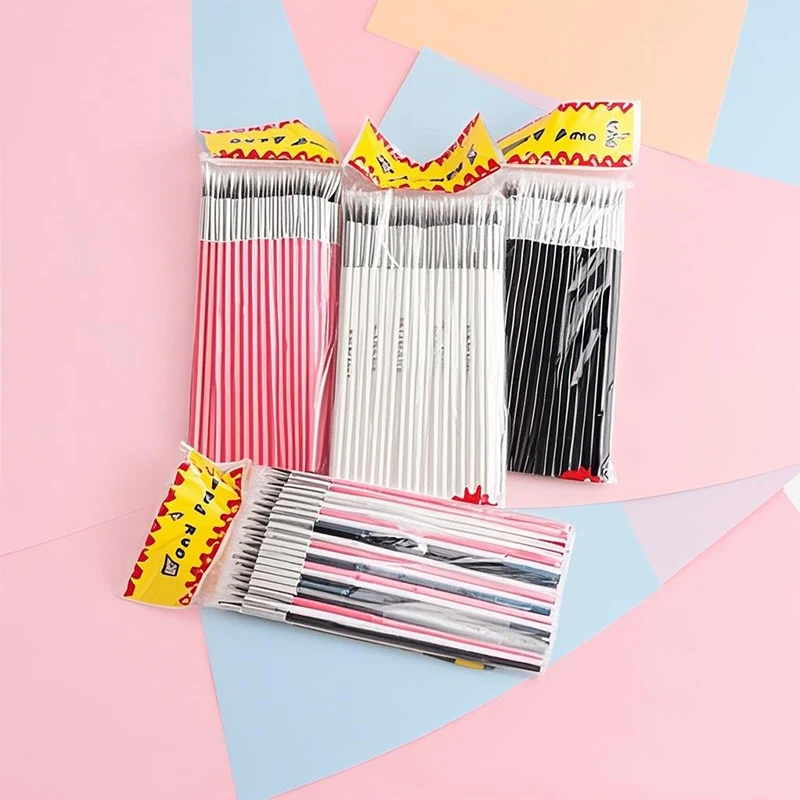 

100pcs Hook Line Paint Brushes Infantile Fineline Watercolor Painting Nylon Brushes