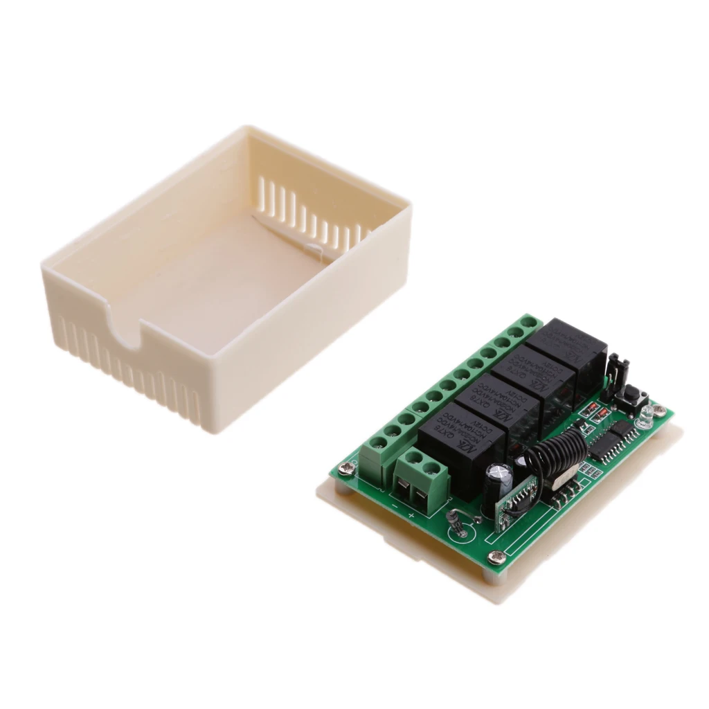 Transmisor de interruptor de control remoto de 4 botones de 12V 433M + módulo receptor