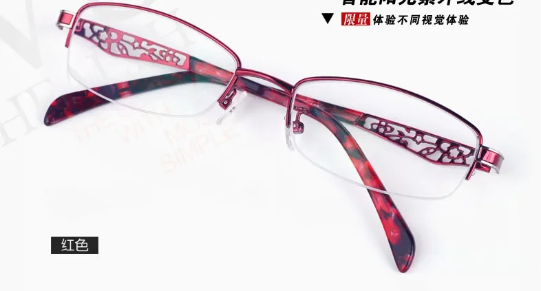 Metal women finished myopia glasses lady short-sighted Glasses prescription glasses red eyeglasses frame eyewear anti-blue light