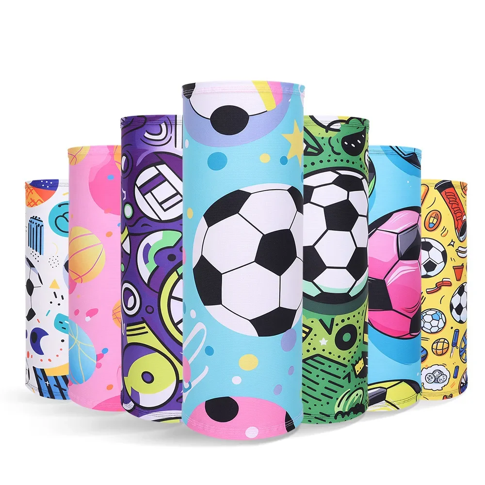 

Fashion Football Element Printing Tube Magic Scarf for Men and Women, Sports Face Mask, Breathable Anti-UV Ice Silk Neck Cover,