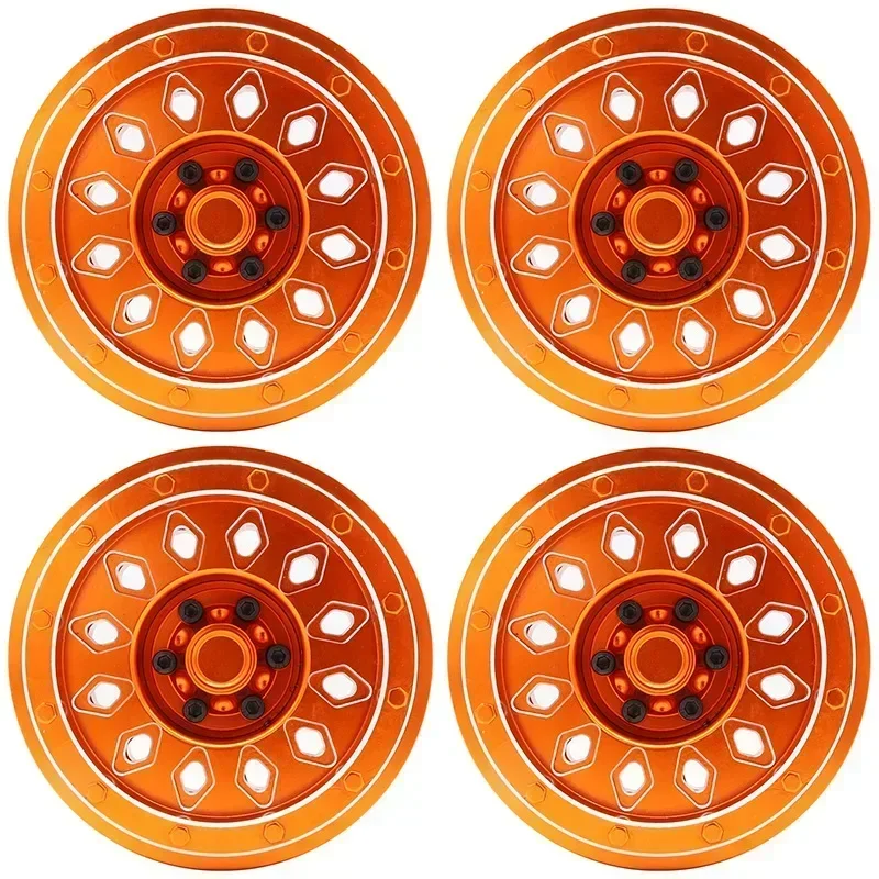 

4pcs RC Car CNC Aluminum Alloy Wheel Hub Rim for AXIAL SCX6 1:6 Scale Remote Control Crawler Car Accessories Parts