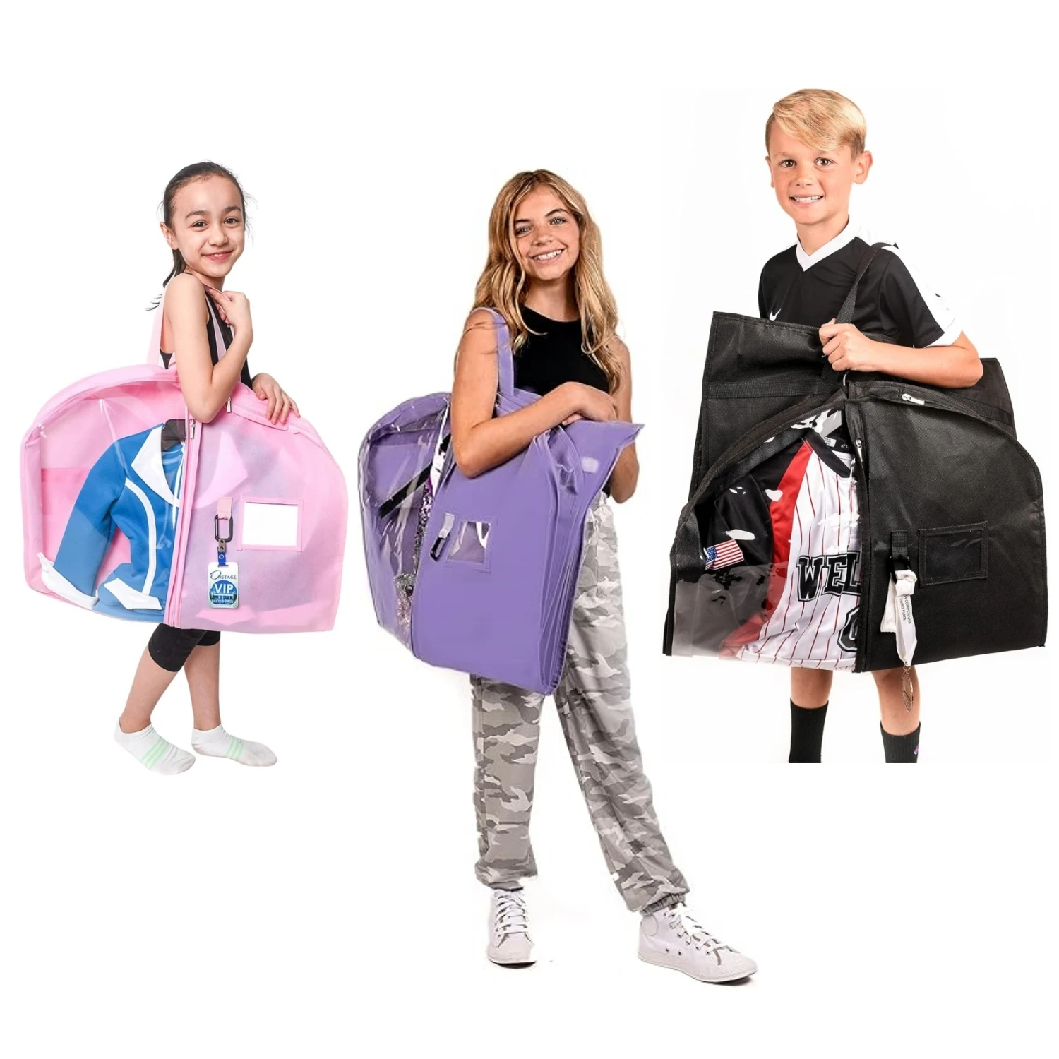 40” Waterproof Hanging Garment Bag with Accessory Pockets Foldable Clothes Dust Cover for Clothes Storage,Dance Costumes,Sports