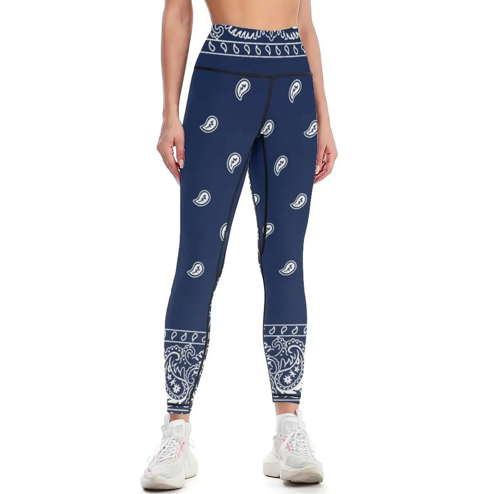 

Bandana - Blue - Paisley Bandana Leggings Fitness clothing Women's fitness Women's trousers Sports pants woman Womens Leggings