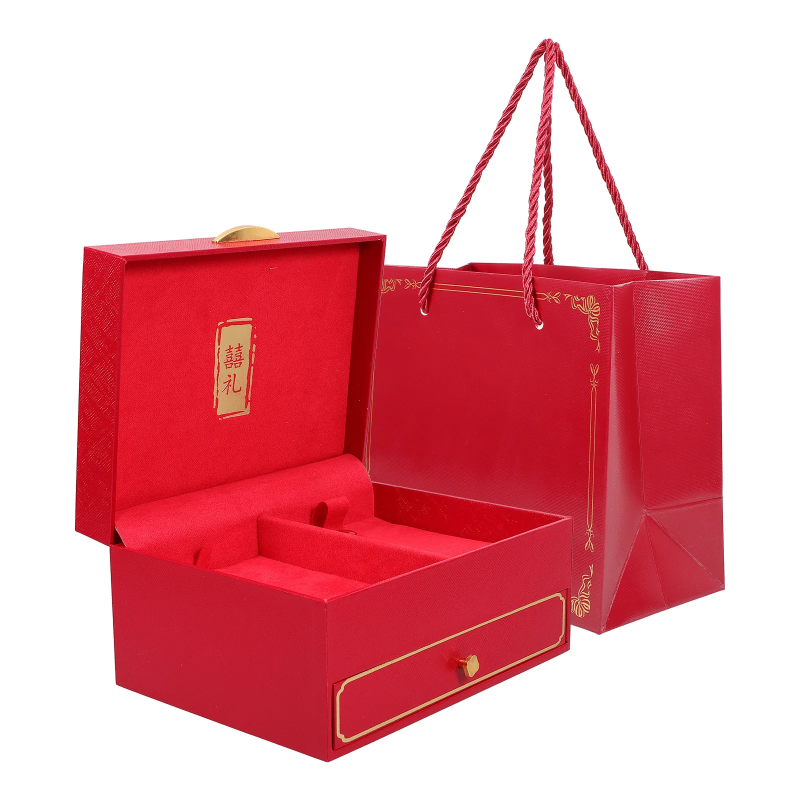 

Wedding Jewelry Box Double Layer Storage Case Lightweight Design Large Capacity Necklace Bracelet Ring Display Organizer