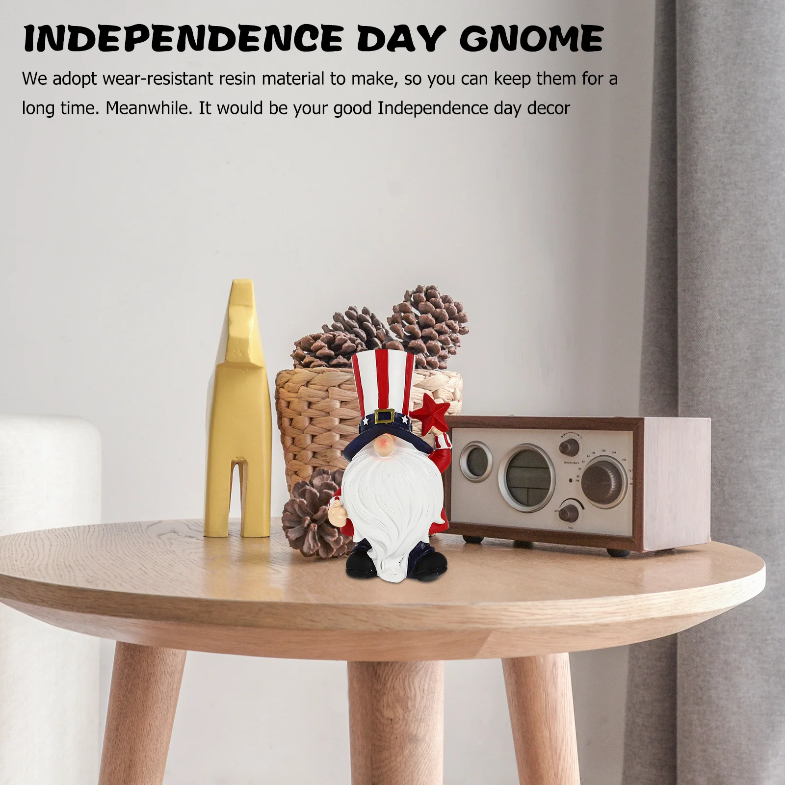 

Gnome Dwarf Statue Resin Independence Day Decoration 4Th of July Party Home Shopping Mall Bar Festive Atmosphere Decor