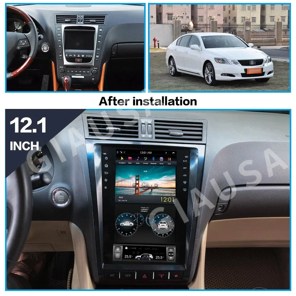

Вертикальный экран Android 13, для LEXUS GS300 GS350 Gs450h 2004-2011, радио Carplay, GPS, автомобильный мультимедийный стерео видеоплеер, головное устройство
