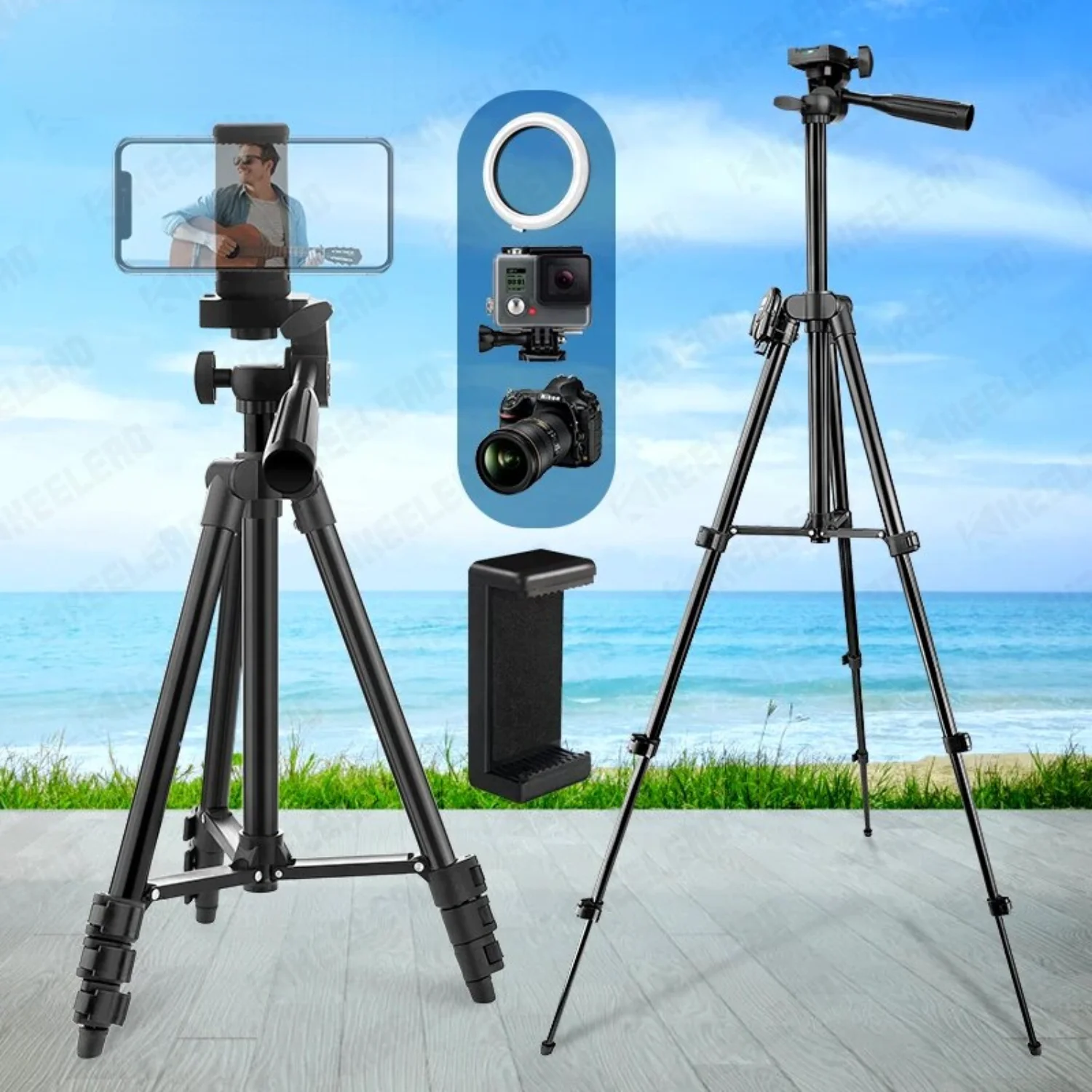 Telefone com tripé, câmera com tripé extensível, tripé leve para viagem para smartphone