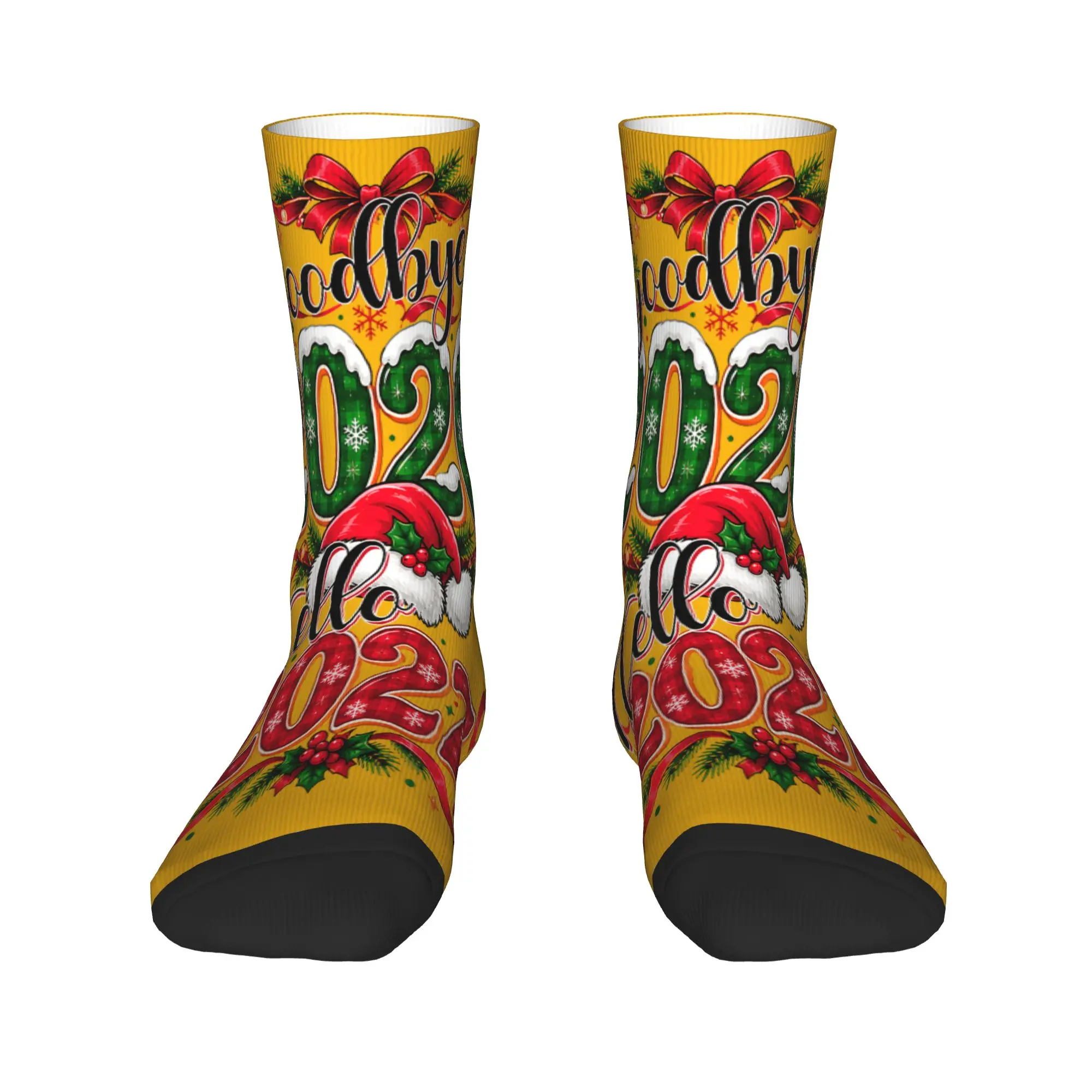 Goodbye 2026 Hello 2027 Christmas New Year Holiday Socks  Non-Slip Stockings Adults Men Comfortable Running Sports Socks