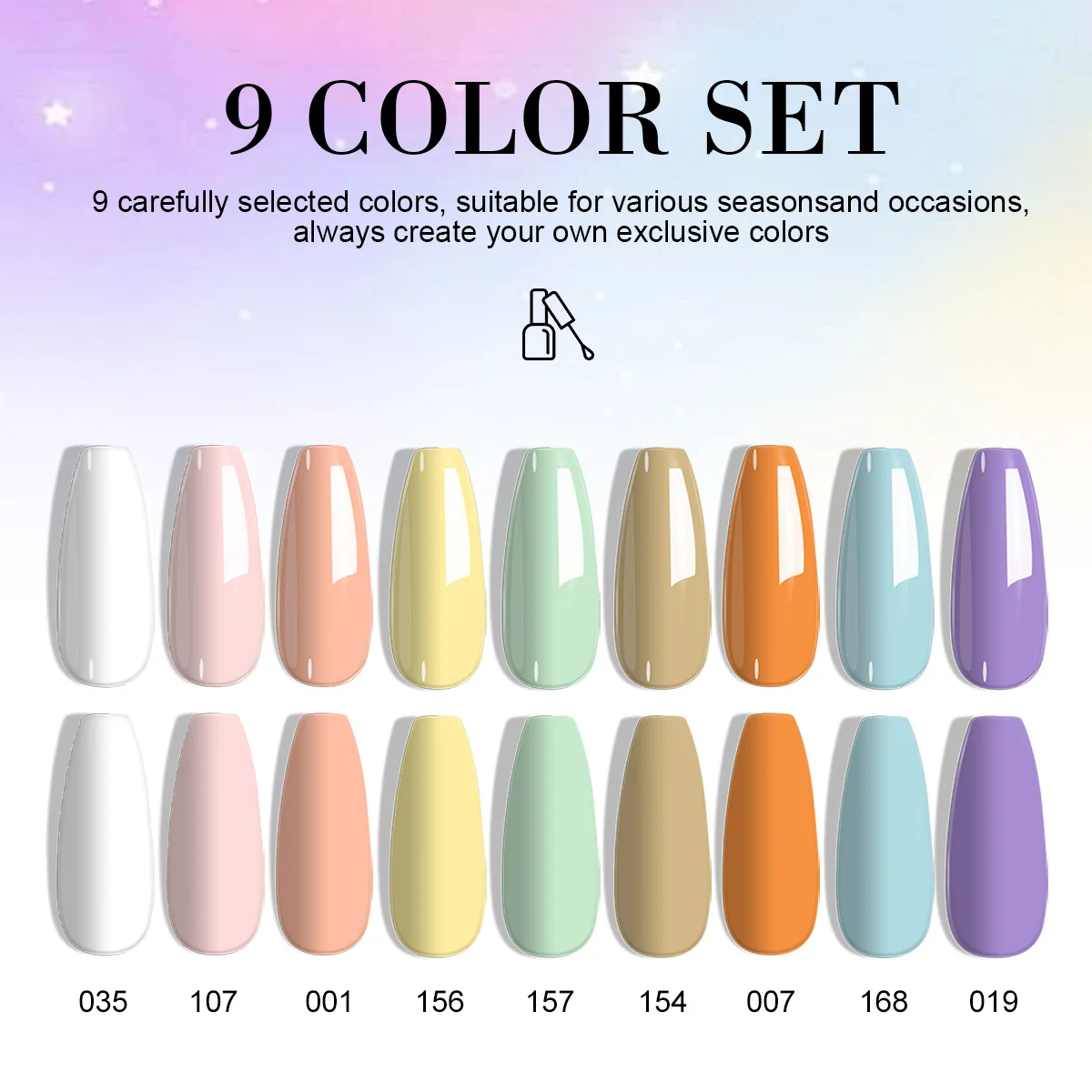 LIMEGIRL 18PCS Gel Nail Polish Kit 8ML Macaron Color UV Soaked Gel Varn Nail Polish with Nail Stickers Manicure Tools Set