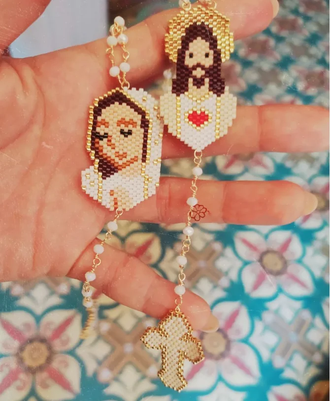 Escapularios Jose virgin mary Miyuki bead bracelet necklace