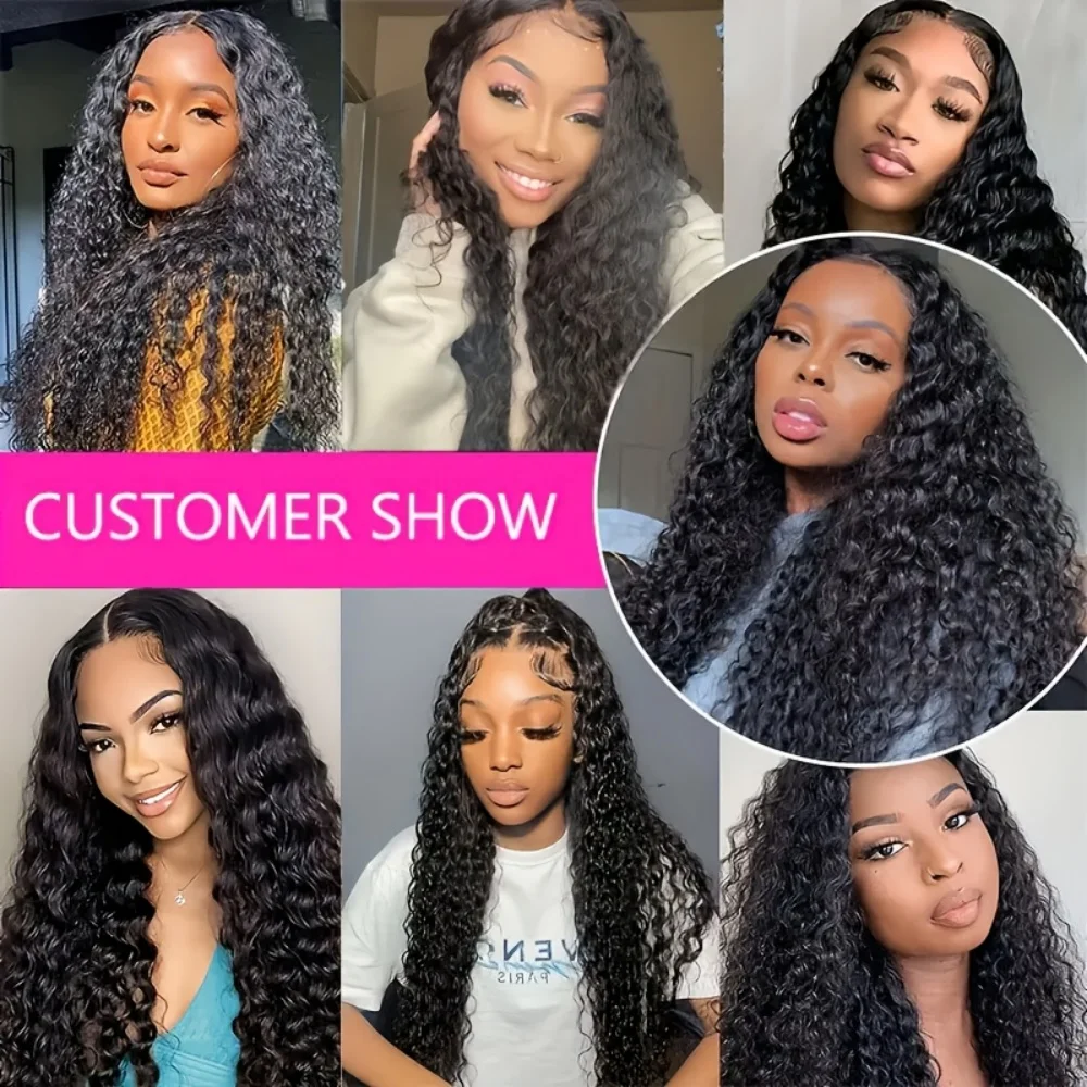 Wig Rambut Asli Deep Wave Lace Front 13x6, Kepadatan 180%, Wig Frontal HD Lace, 100% Rambut Asli Brasil, Wig Rambut Keriting 13x4 untuk Wanita