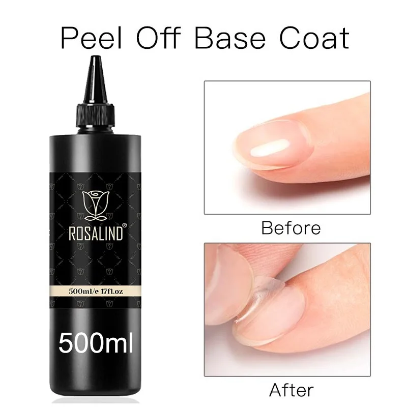 

ROSALIND 500g/1kg Peel Off Base Coat For Gel Nail Polish Top Coat Matte Dehydrator Gel Polish Soak Off Gel Varnish UV Nail Art