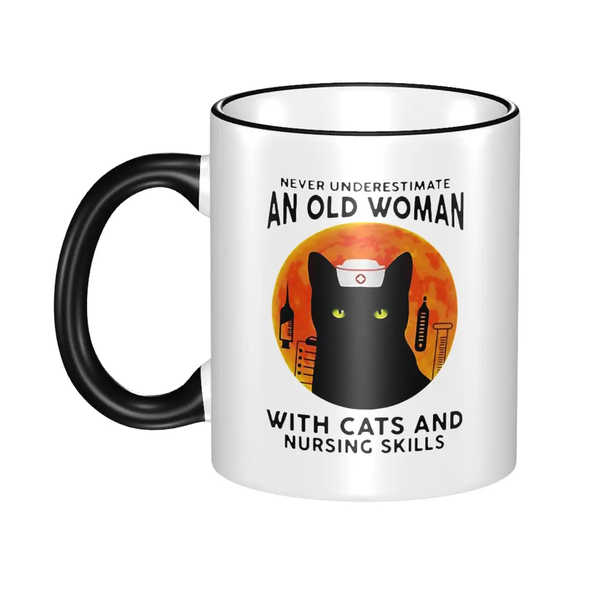 

Novelty Cats And Nursing Skills Vintage Tea Cup Home Funny Cat Meme Mug