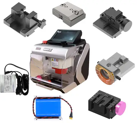 2024 Version SEC-X Automatic Car Key Making Laser Key Cutting Machine For Sale SEC X 5 Clamps Car Charger Battery