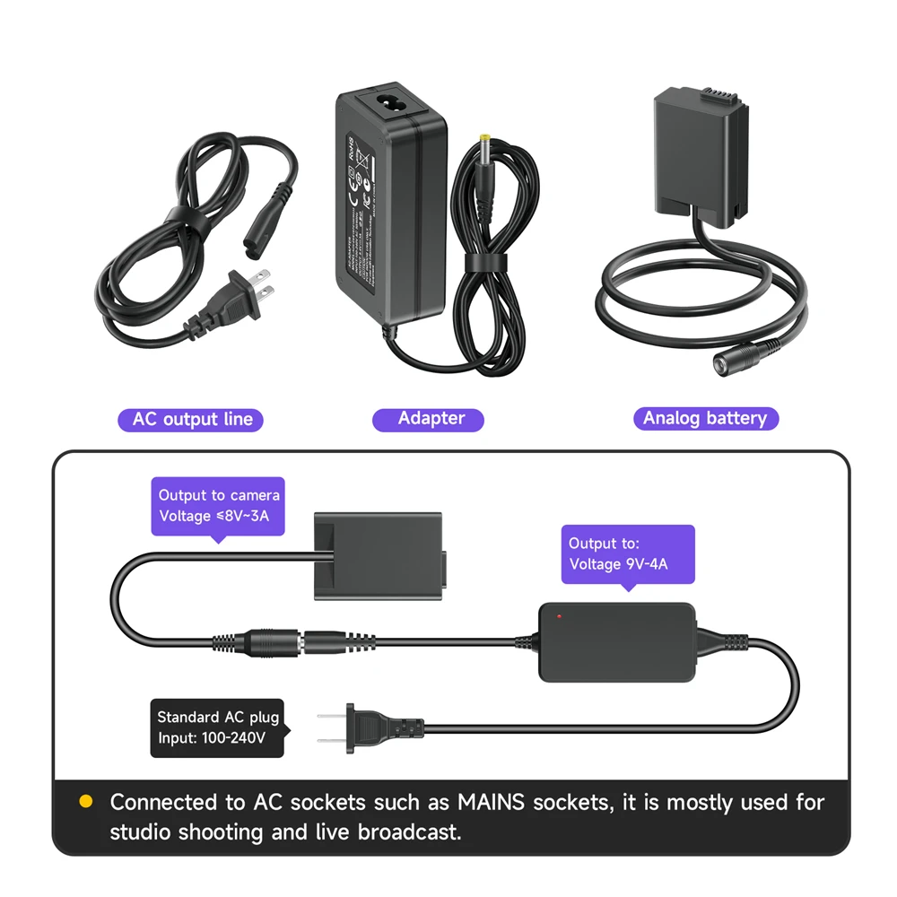 PALO EN-EL25 Camera Dummy Battery EN EL25 Coupler USB Type-C/AC Power Adapter for Nikon Z30 Z50 ZFC EL25 ENEL25 Camera