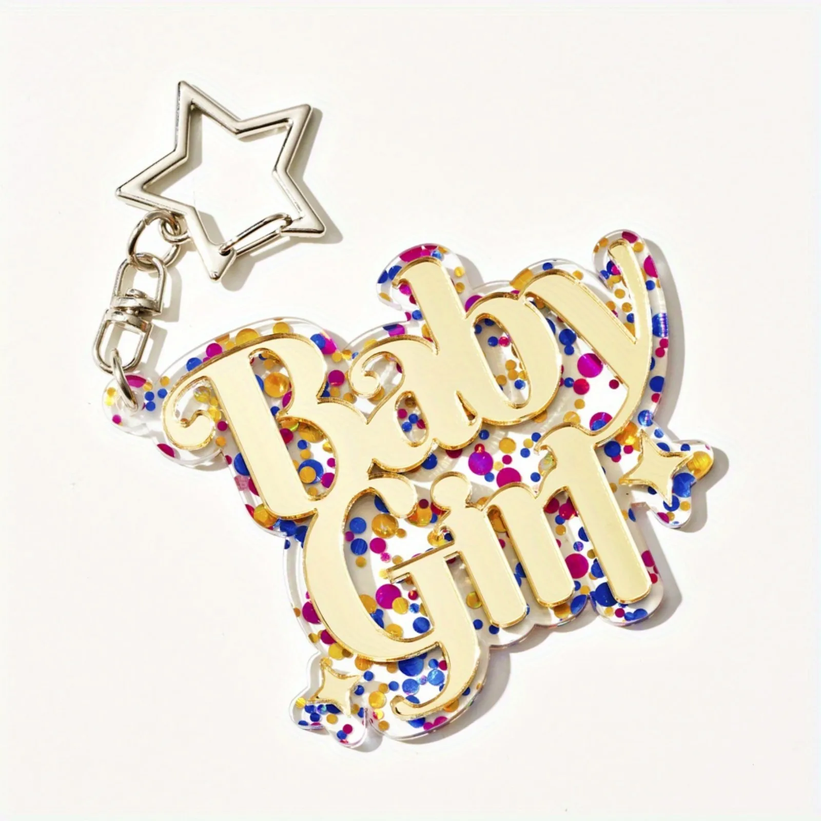 Double Layer Acrylic Keychain for Women, Punk Charm