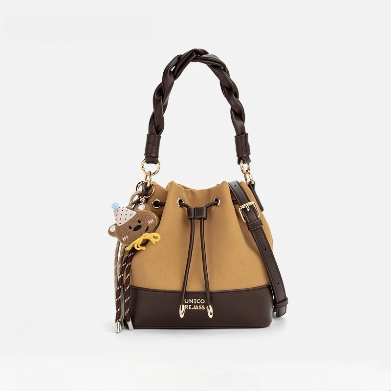 

Casual and Fashionable Shiny Leather Women's Handbag, Practical and Versatile Bucket Bag, Mobile Phone Change Storage Bag