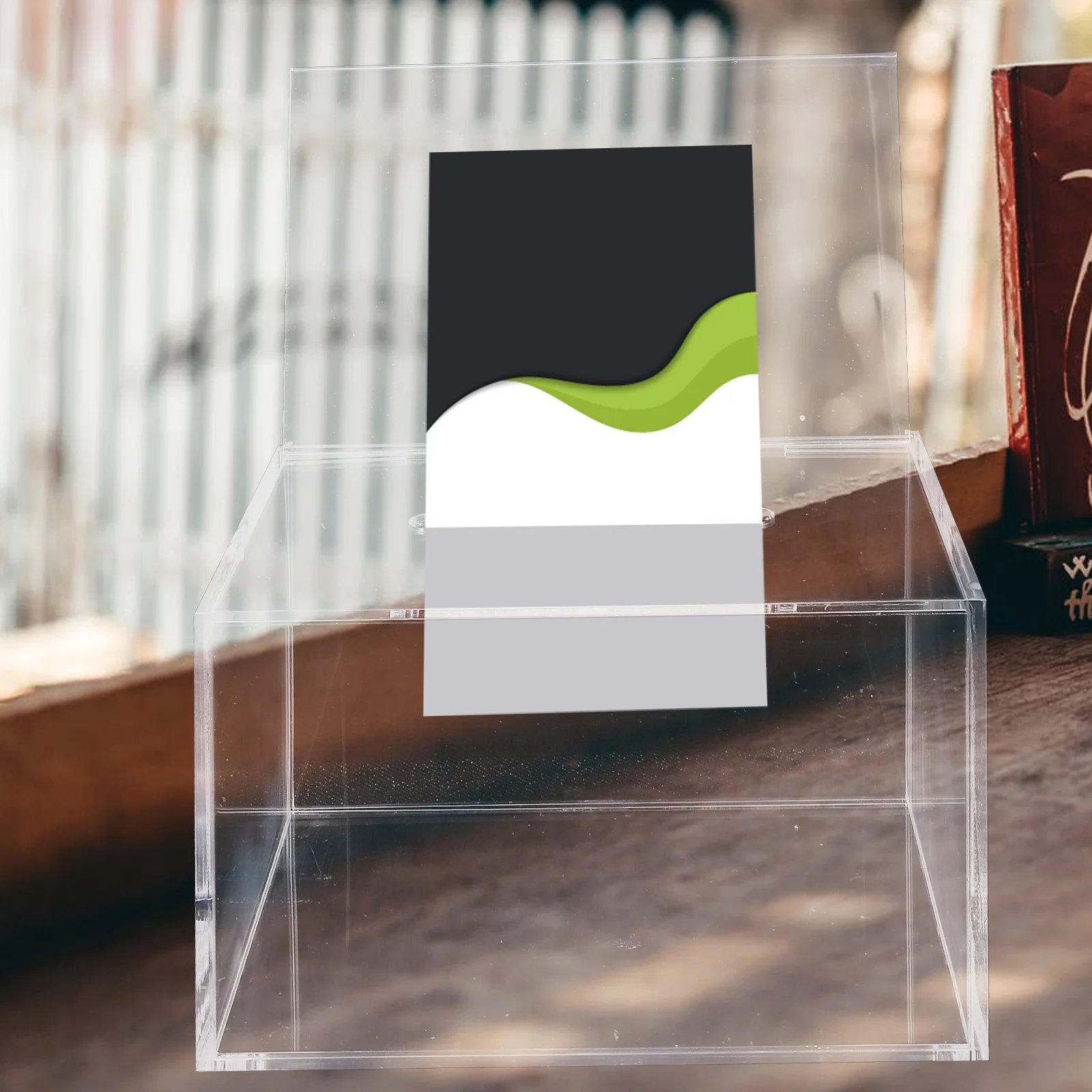 1 مجموعة 1 مجموعة واضح الاكريليك اقفال الصوت اقفال الصناديق التبرع تخزين جمع الاقتراحات حاوية رسائل الاقتراع العامة #4