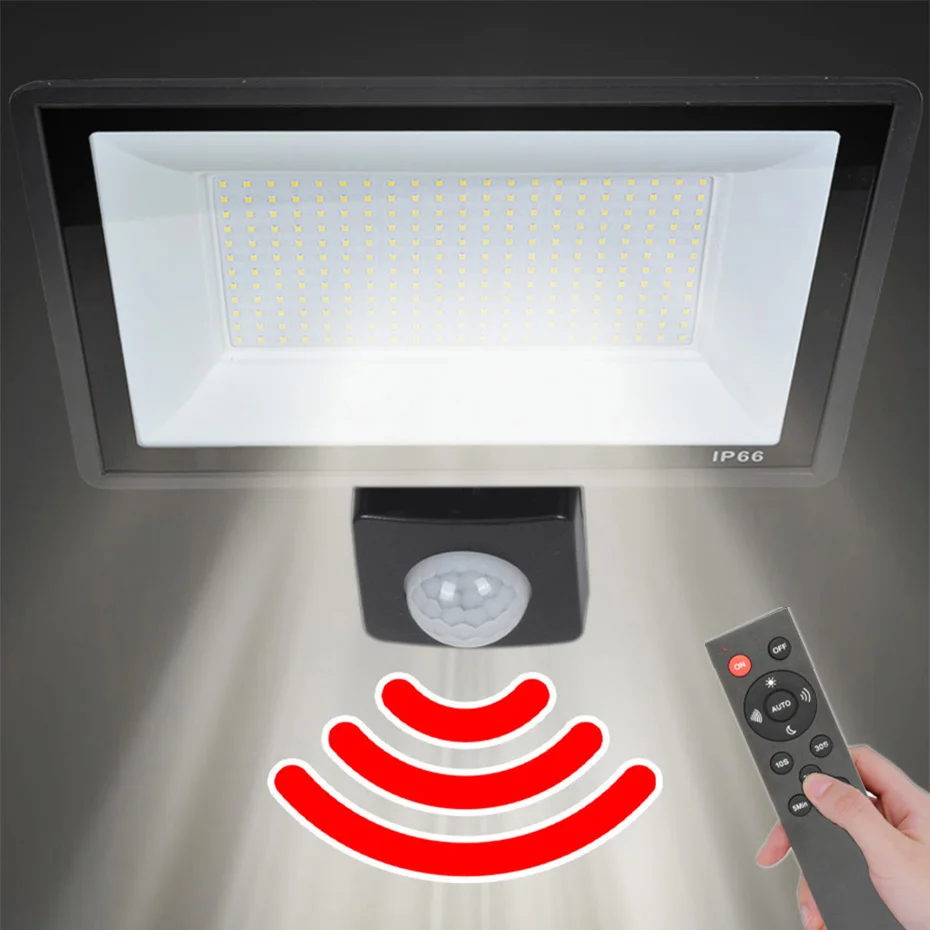 Remote Control Motion Sensor PIR Led Flood Light Waterproof 100w 50w 30w 20w 10w Led Outdoor Floodlight Garden Sreet Light