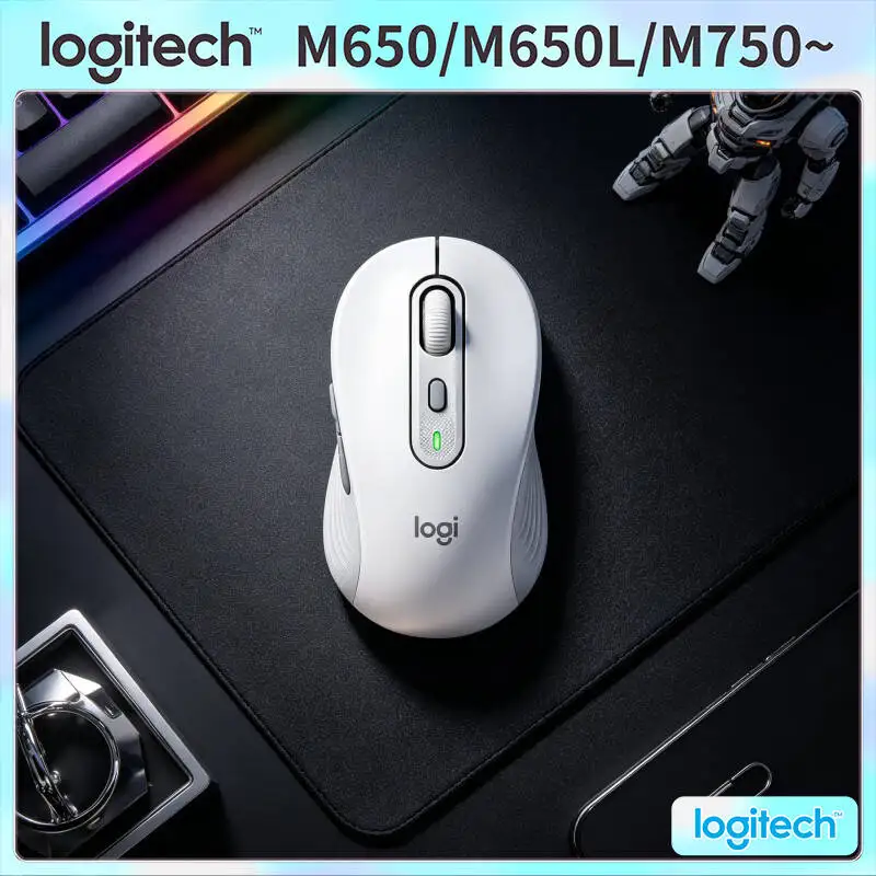 

Logitech M650/M650L Wireless Ergonomic Mouse - Advanced Optical Sensor, Dual Connectivity, Soft Thumb Area, 10m Range