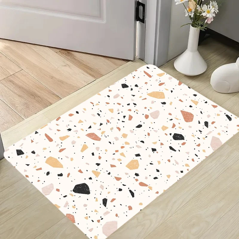 Modern Terrazzo Pattern Carpet Mat Rug Home Decoration Entrance Doormat Floor Rug Washable Mat for Living Room Bedroom Decor