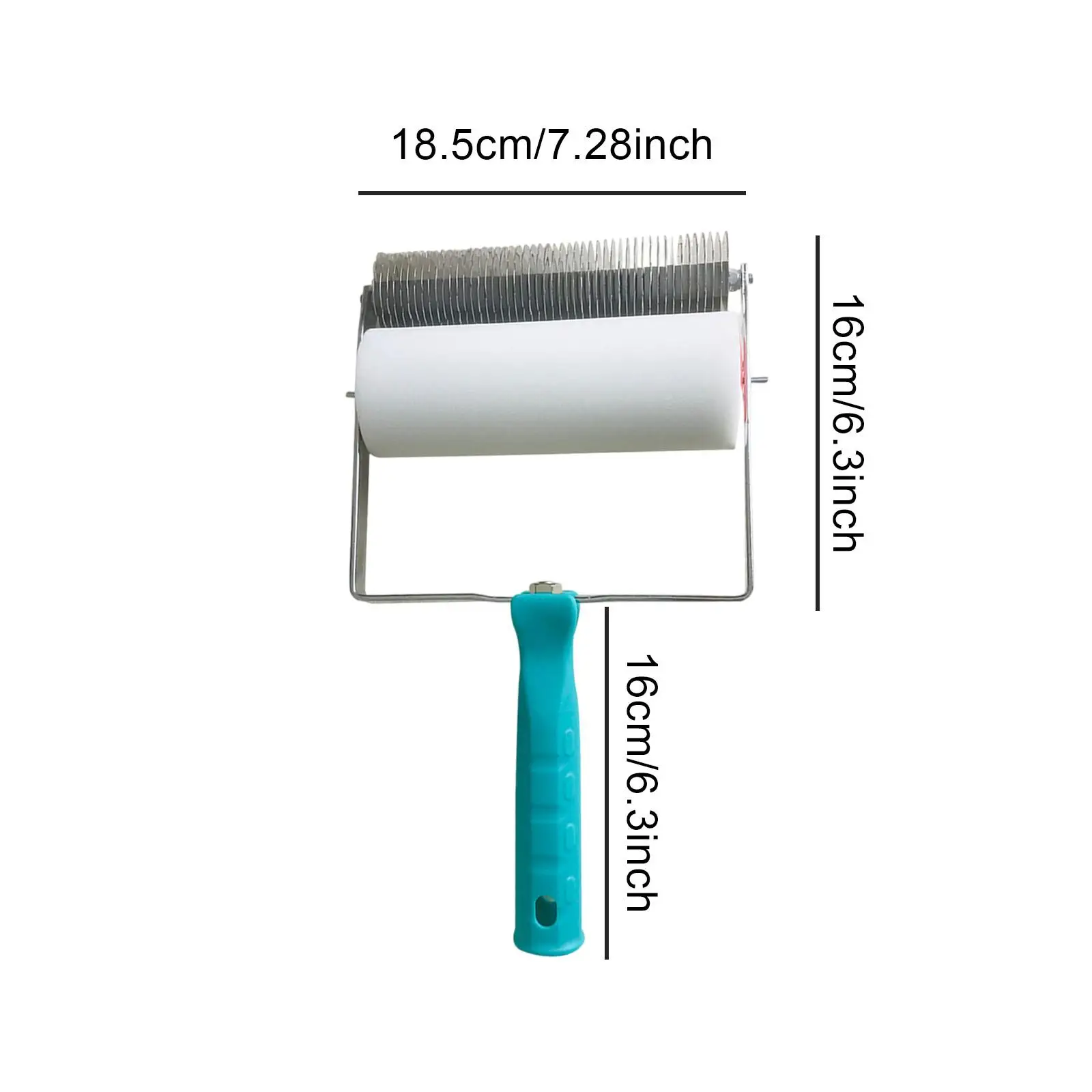 Iron Sheet Roller Art Professional Handheld Tool Reusable with Handle Cloth Pattern Paint Roller Cross Pattern Embossed Roller