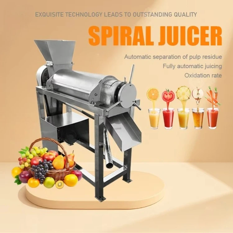 Corrosion Resistant 0.5t Spiral Juicer with Easy Clean System, Industrial Fruit Juicer for Pineapple & Mango Processing A02