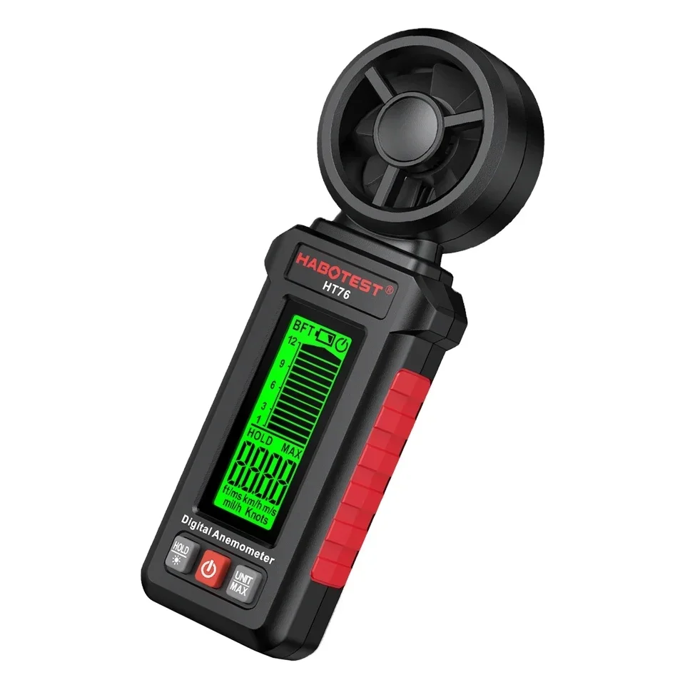 

2026 HT76 Digital Anemometer Handheld High Accuracy Wind Speed Meter IP67 Rated ABS Material Outdoor Sailing Drone Flying Measur