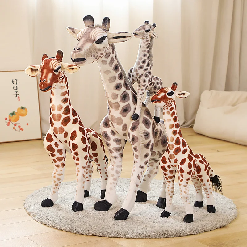 

47/67/80/100cm Giant Simulation Giraffe Plush Toy Real Life Stuffed Animal Plushies Doll Cute Soft Kids Toys Kawaii Room Decor