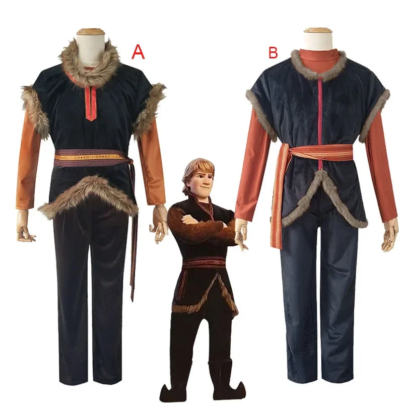 

Frozen Kristoff Cosplay Costumes Kristoff Jacket Shirt Pants Belt Suit Adult Unisex Set Halloween Carnival Party Uniform Outfit