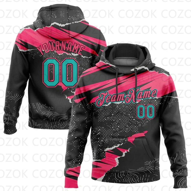 Customized Hoodies Pink Color Jersey 3D Printed  Unisex Pullovers Hoodie Casual Sweatshirts