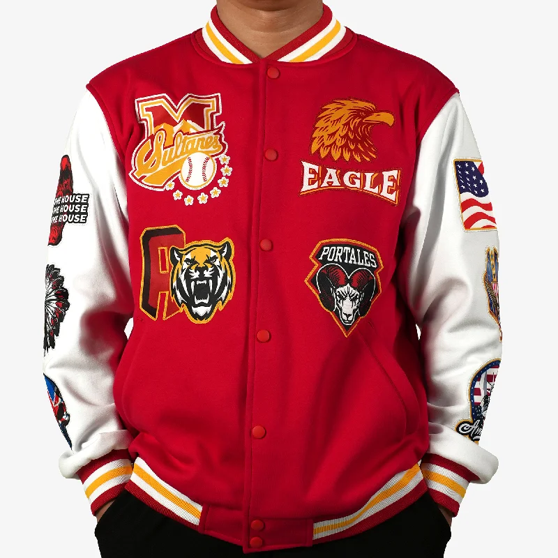

Custom Jackets Logo Colorful Long Sleeve Patch Stitched Streetwear Varsity Plus Size Men's Jackets