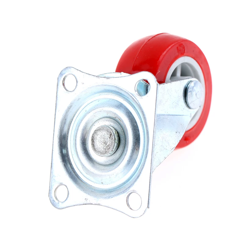 4PCS High Quality Household 1.5inch Furniture Caster Wheels Red Rubber Swivel Caster Roller Wheel Furniture Supplies 1/1.5/2inch