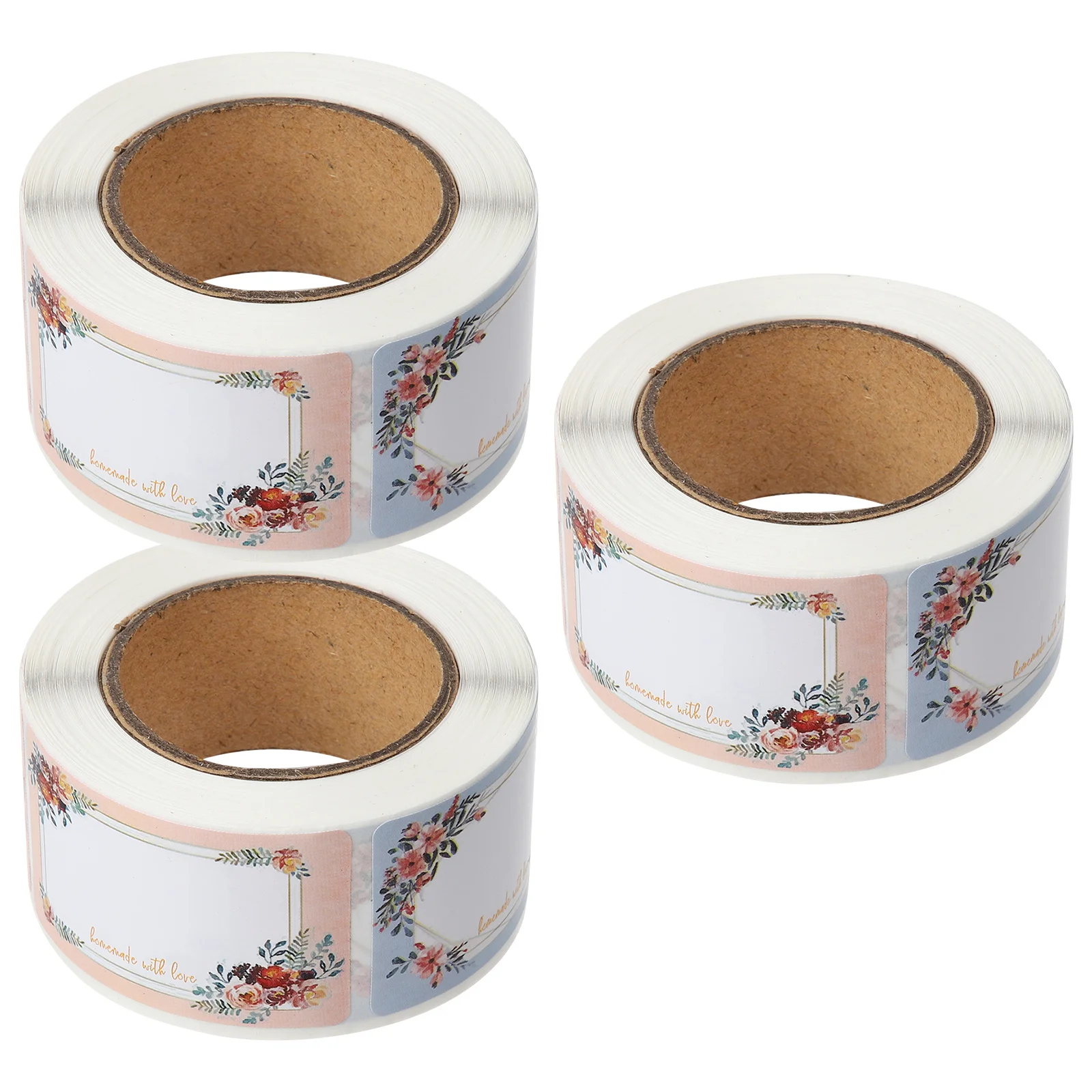 3 Rolls Blank Floral Name Labels Sticker Labels to Write on for Jars Bottles Canning Jar Label Stickers Home Kitchen