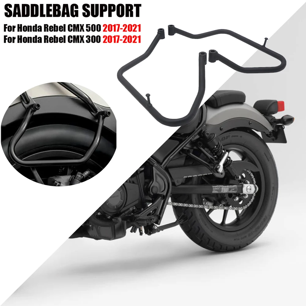 

For Honda Rebel CMX CM 500 300 CMX500 CMX300 2017-2021 Motorcycle Side Box Bags Rack Saddle Bag Support Bar Mount Brackets