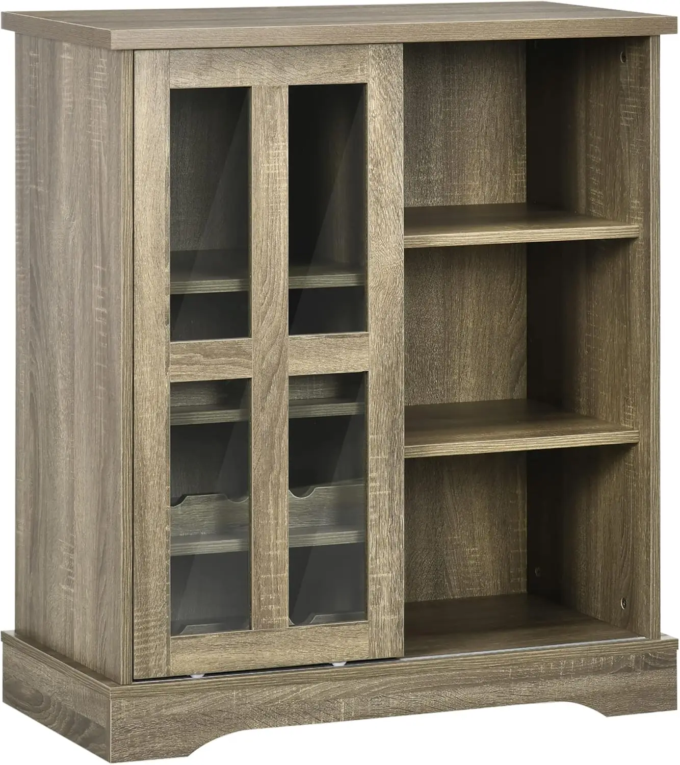 

Coffee Bar Cabinet, 36"" Sideboard Buffet Cabinet With Sliding Door, Wine Cabinet With Storage, Gray