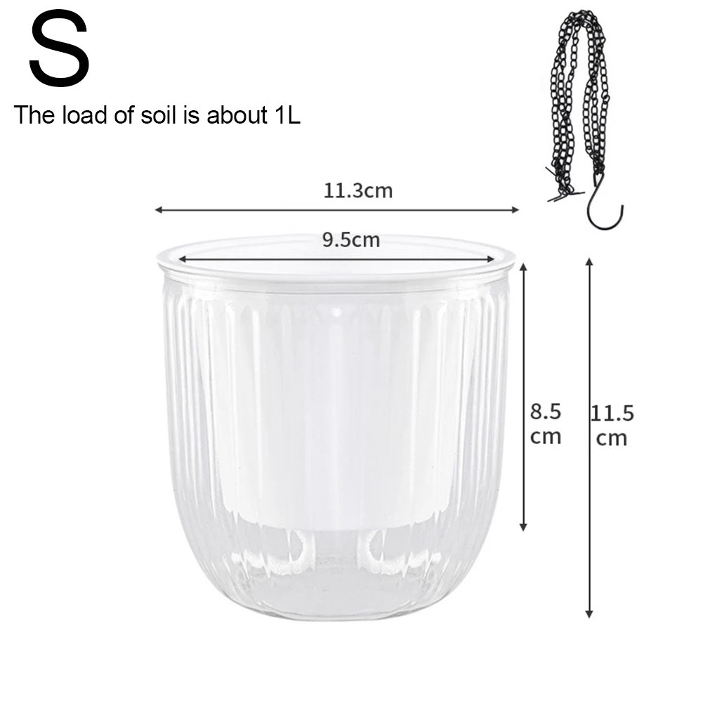 Aesthetic Transparent Flowerpot Decorative Hanging Basket Effective Drainage System Hanging Plant Pot Cotton Rope System
