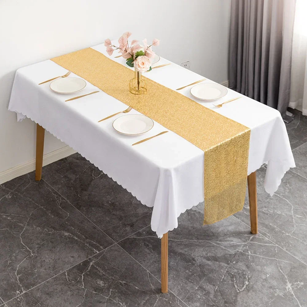 30*275cm Sequin Tablecloth Rectangle Glitter Tablecloth Decorations for Wedding Birthday Party