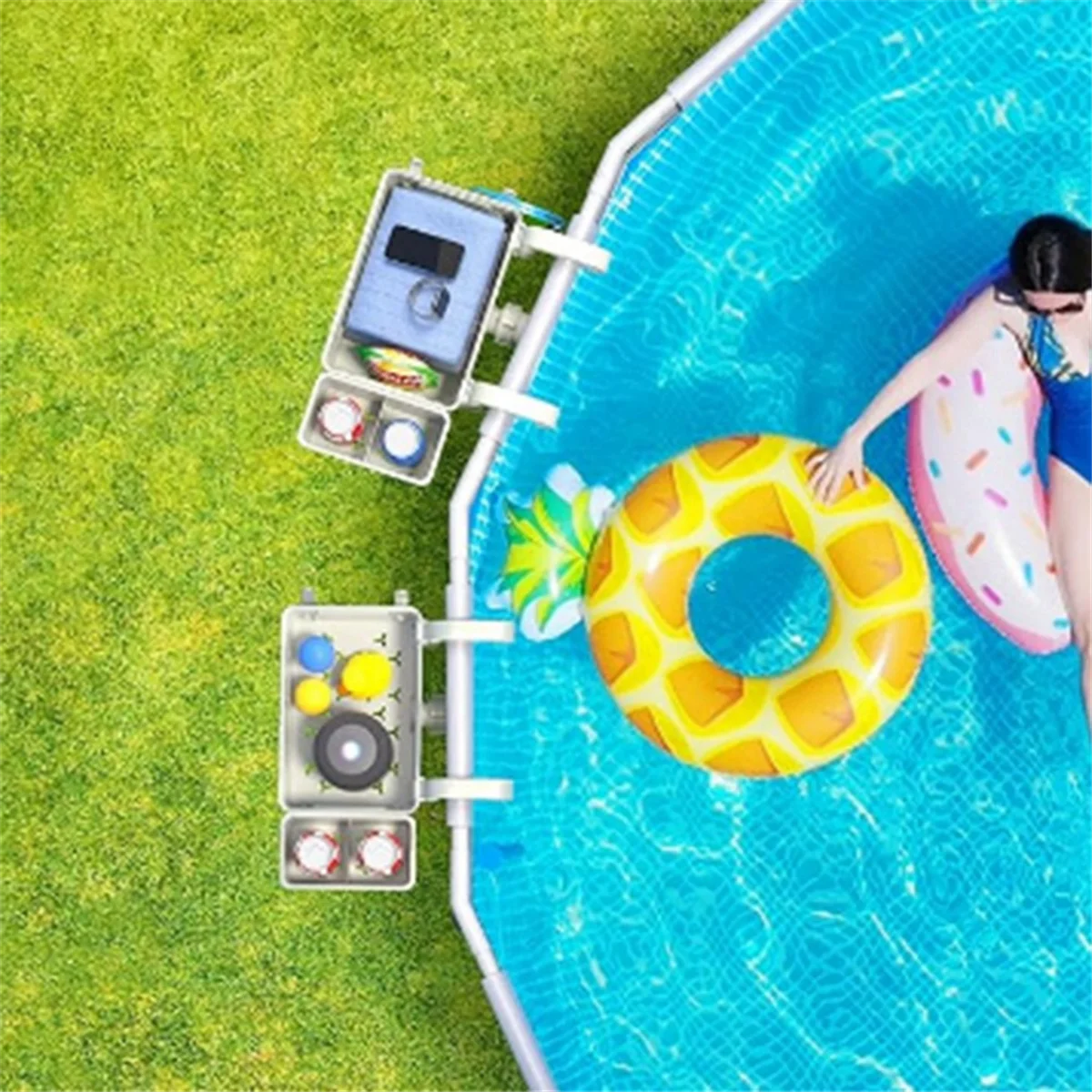 Poolside収納バスケット、地上プールアクセサリー、プールバスケット