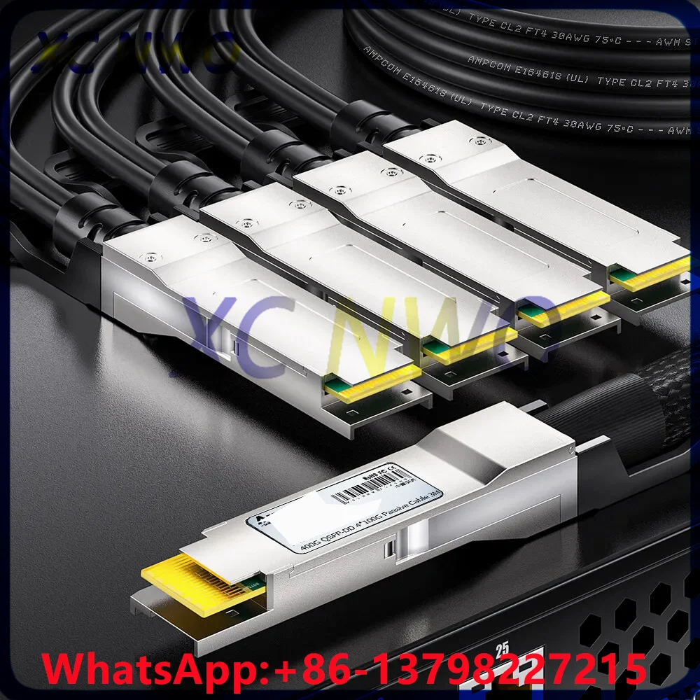 400G QSFP-DD (PAM4) to 4 × 100G QSFP56 passive copper DAC cable, compatible with Mellanox MCP7F60-W003R26, 1/2/3 meters