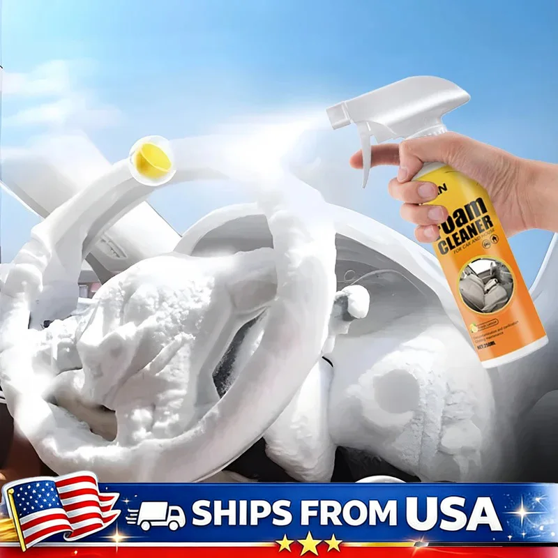 

Car Interior Foam Cleaner Spray for Upholstery Leather Seats and Dashboard Dry Cleaning Agent for Stain Removal Auto Lemon Scent