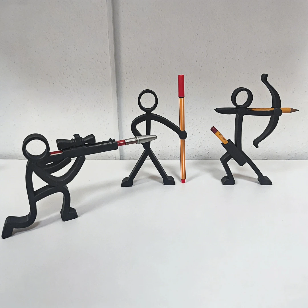 Three Styles Stickman Pencil Holders, Pen Stands, Pen Cups, Desktop Ornaments, School Office Supplies - Surprise Gift